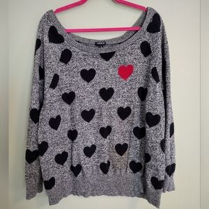 Torrid Size 3 Scoop Neck Heart Sweater